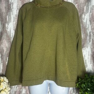 Olive green top for women.